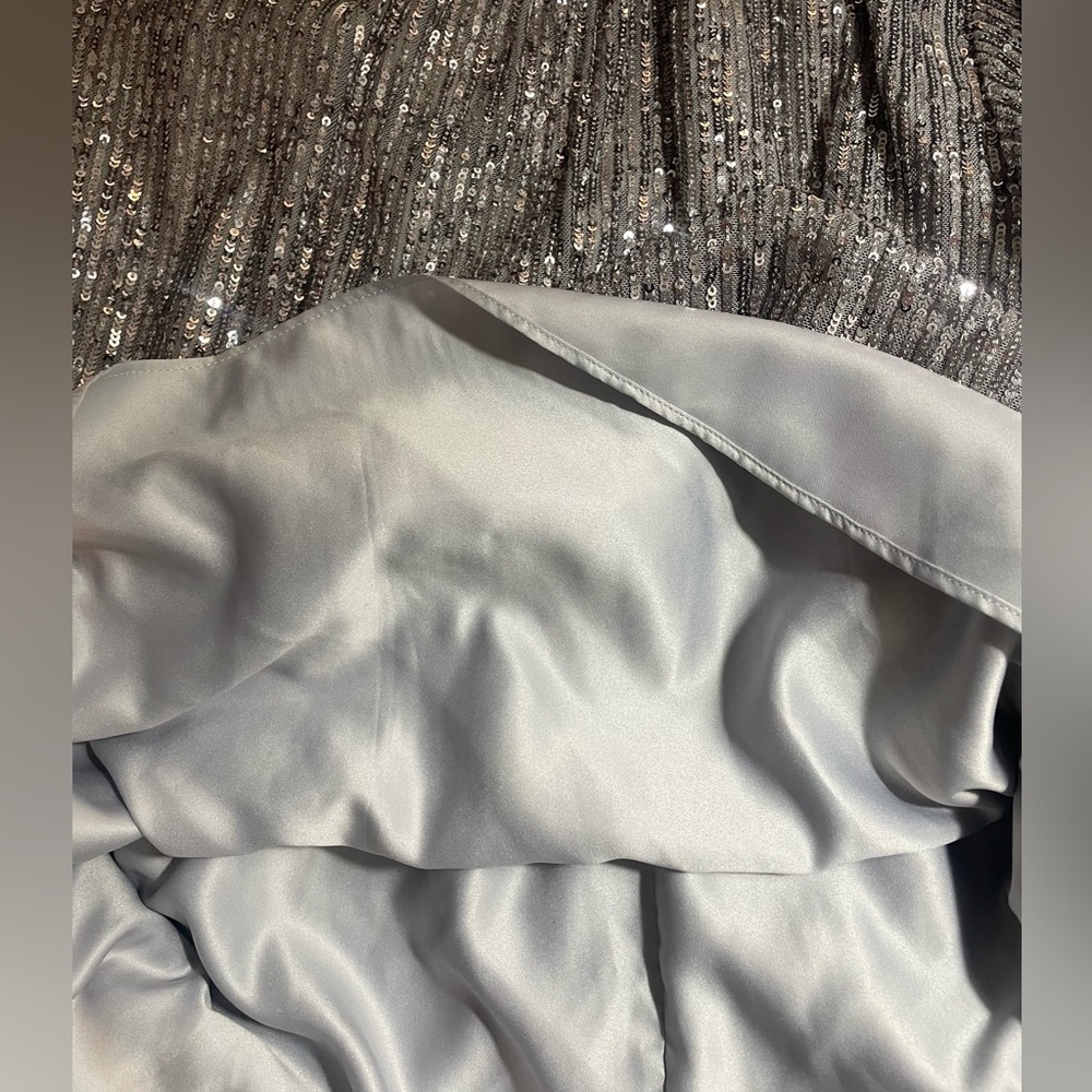 NWT Soft Surroundings Long Sleeve Silver Sequin Top Size Medium - Picture 4 of 8